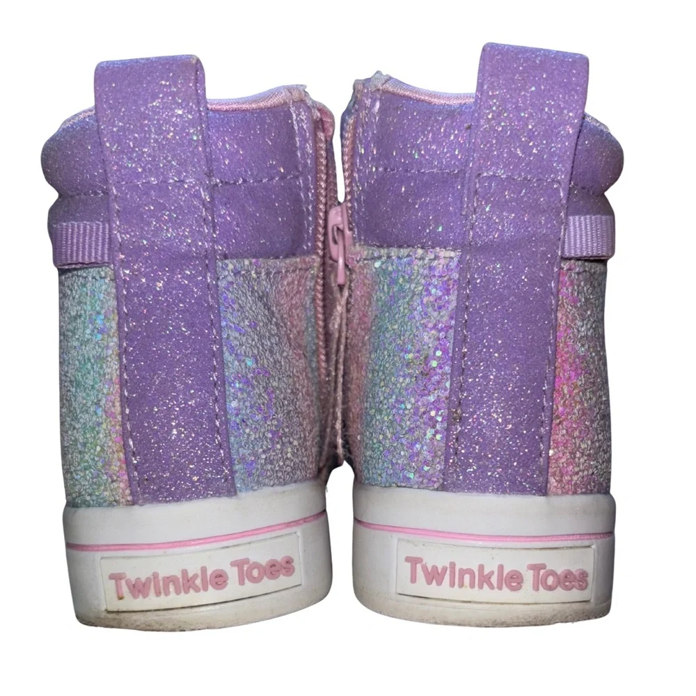 Skechers Twinkle Toes Diamond Collection Light Up High Tops Girls Size 13 - Picture 4 of 7